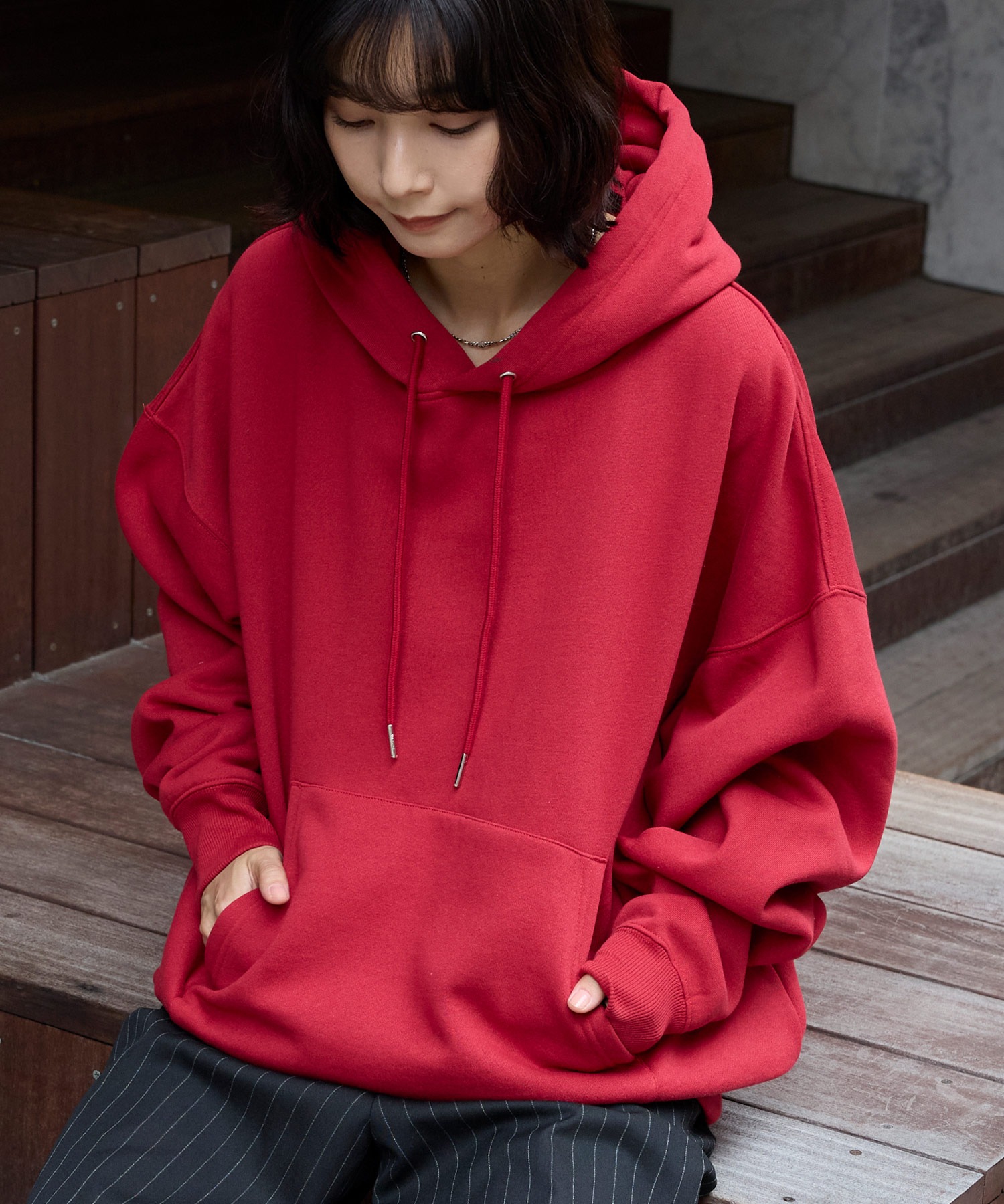 12oz ヘビーウェイト ビッグシルエット プルオーバー パーカー MONO