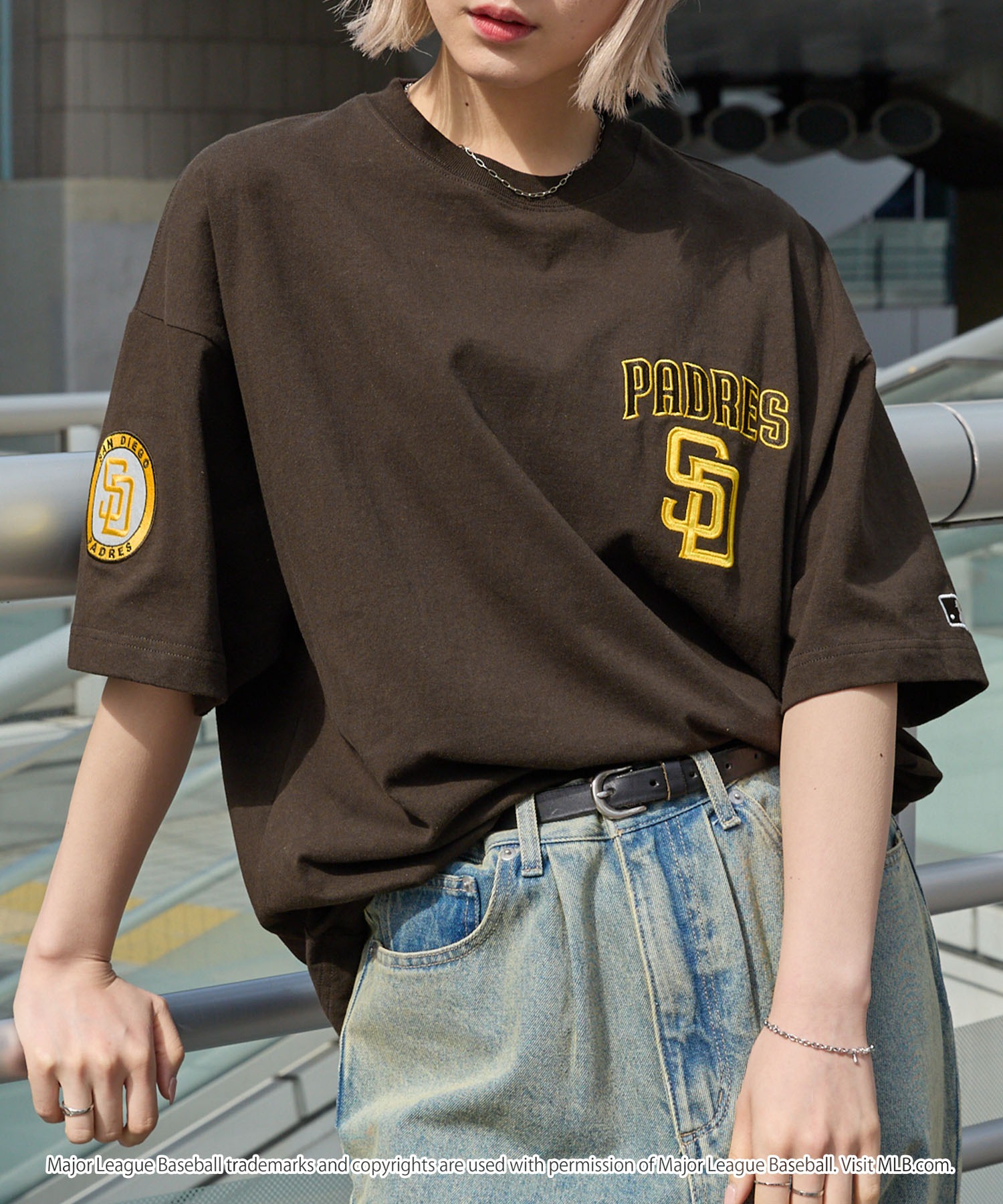 MLB/メジャーリーグベースボール 別注 ワッペン刺繍 ビッグシルエット