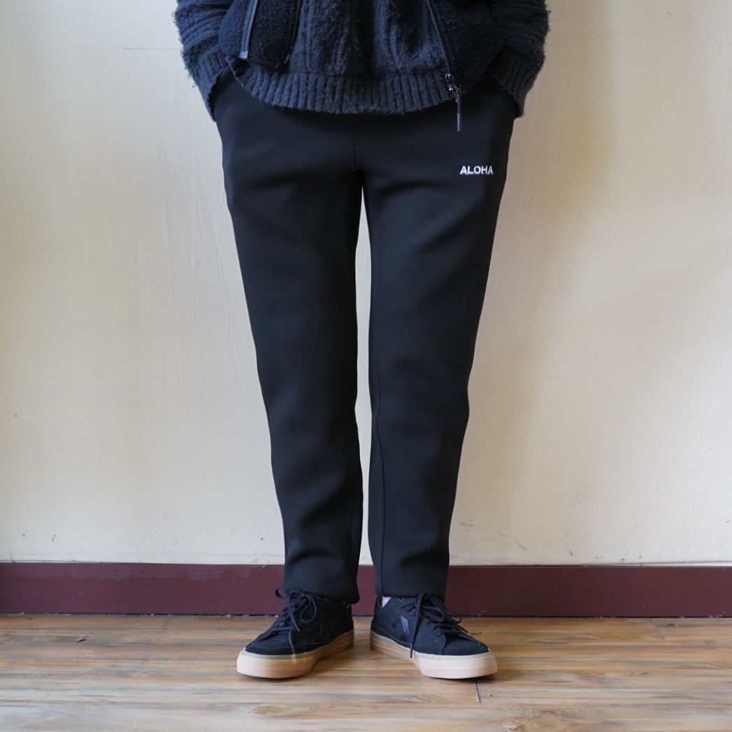 W/D】ダンボールニット 刺繍 セットアップ (BLACK)