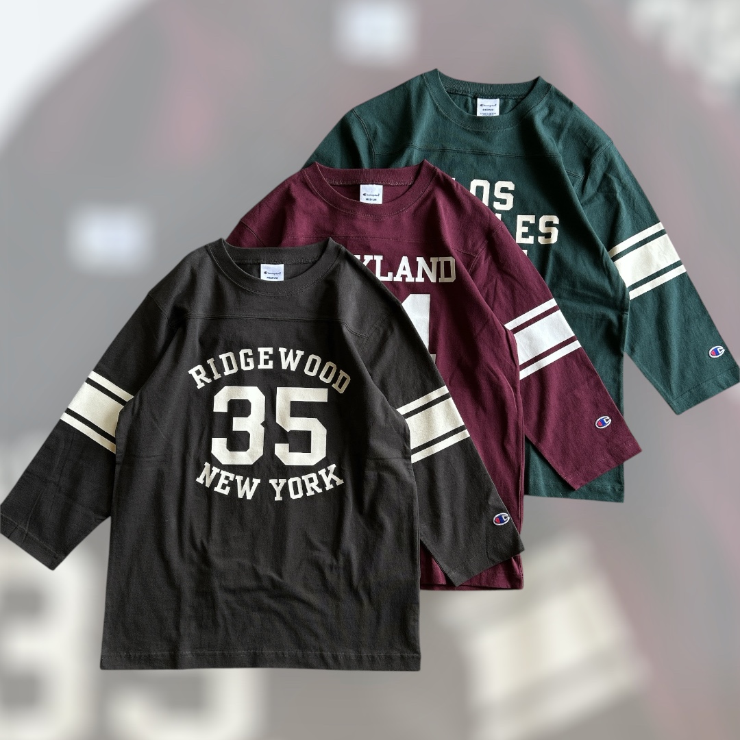 Champion/チャンピオン】フットボール 7分袖 Tシャツ（3color）