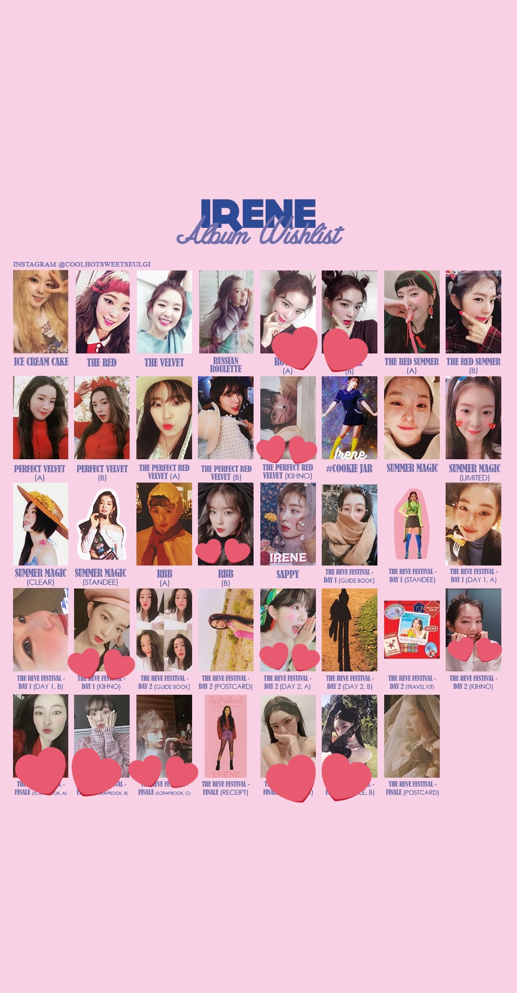 red velvet アイリーン la rouge フォーチュン トレカレア redvelvet