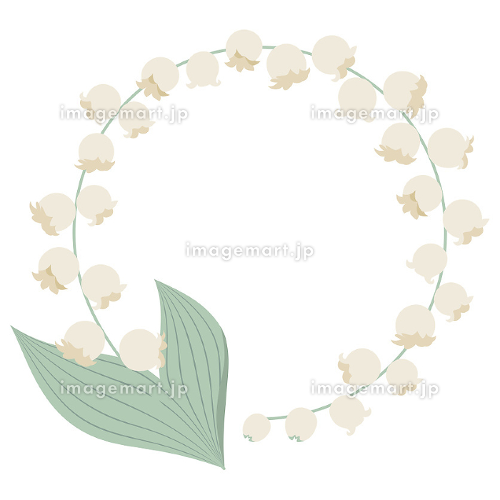 すずらん 02 フレーム 枠 lily of the valleyのイラスト素材