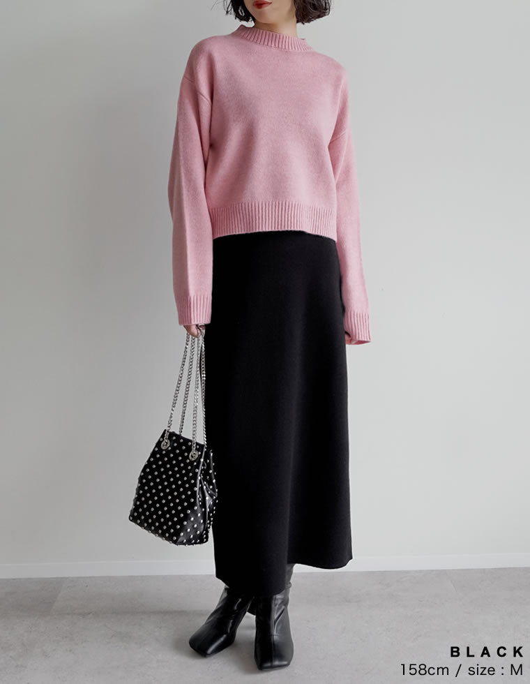 まろ】ブリーフィングニットスカートインナーパンツ一体型 黒 Sサイズ