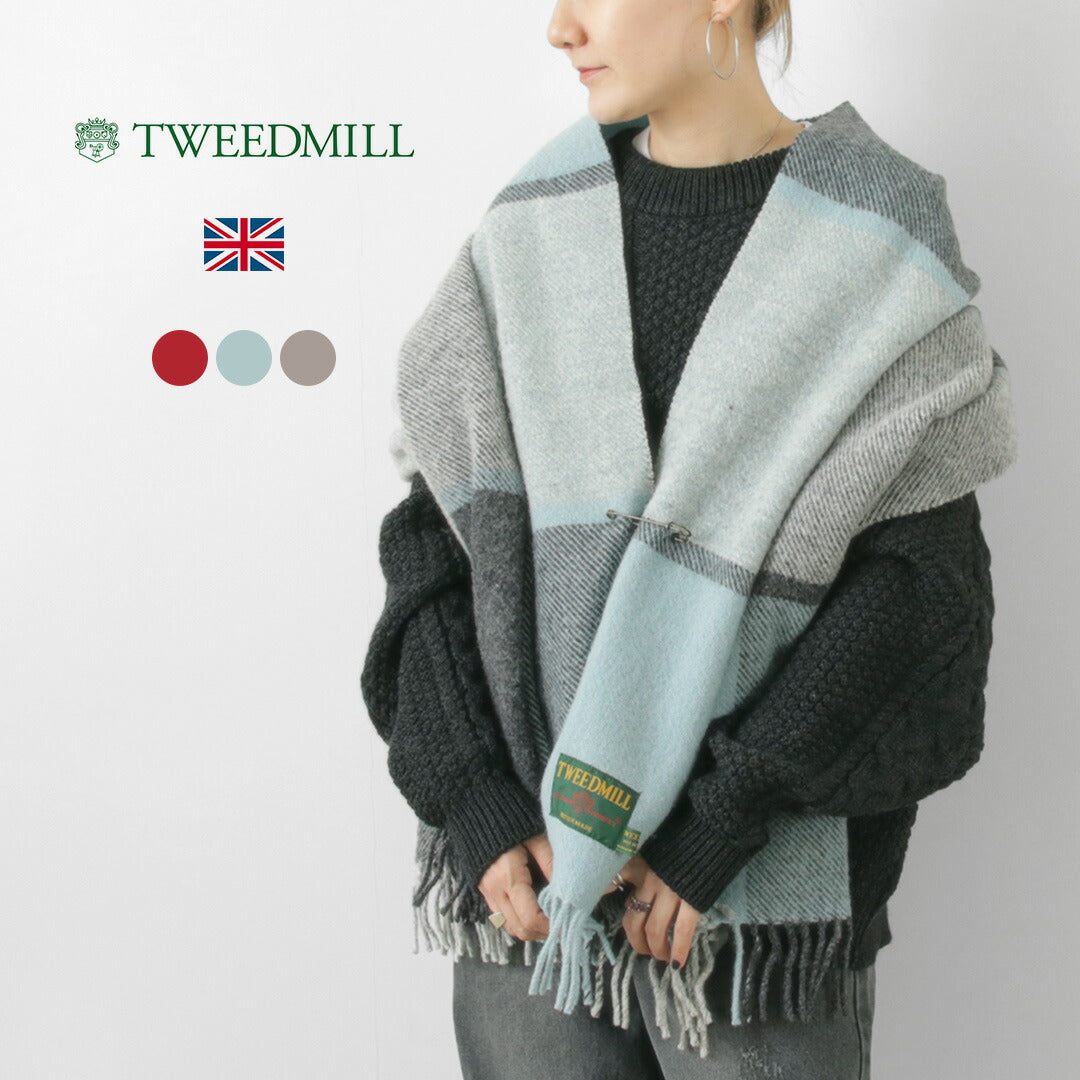 20％OFF】TWEED MILL（ツイードミル） 74×180 ブロックチェック