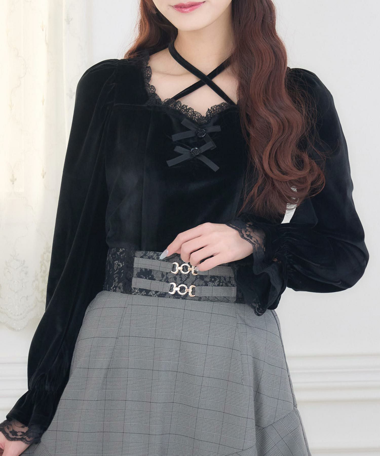 ローズリボンベロアトップス | Rlab store