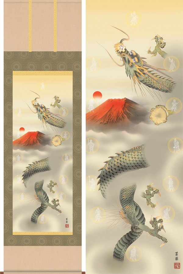 楽天市場】掛け軸 掛軸 昇龍 島田智博 尺五立(59×190cm) ＜太巻桐箱