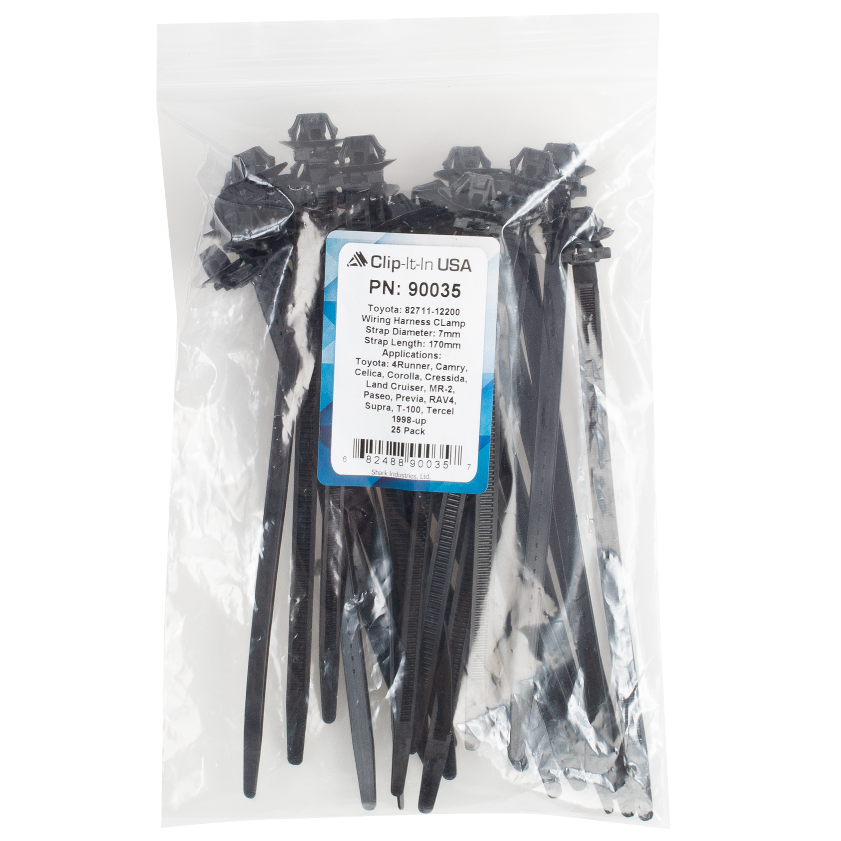 25 PK | Toyota Cable Strap Black Nylon - Shark Industries