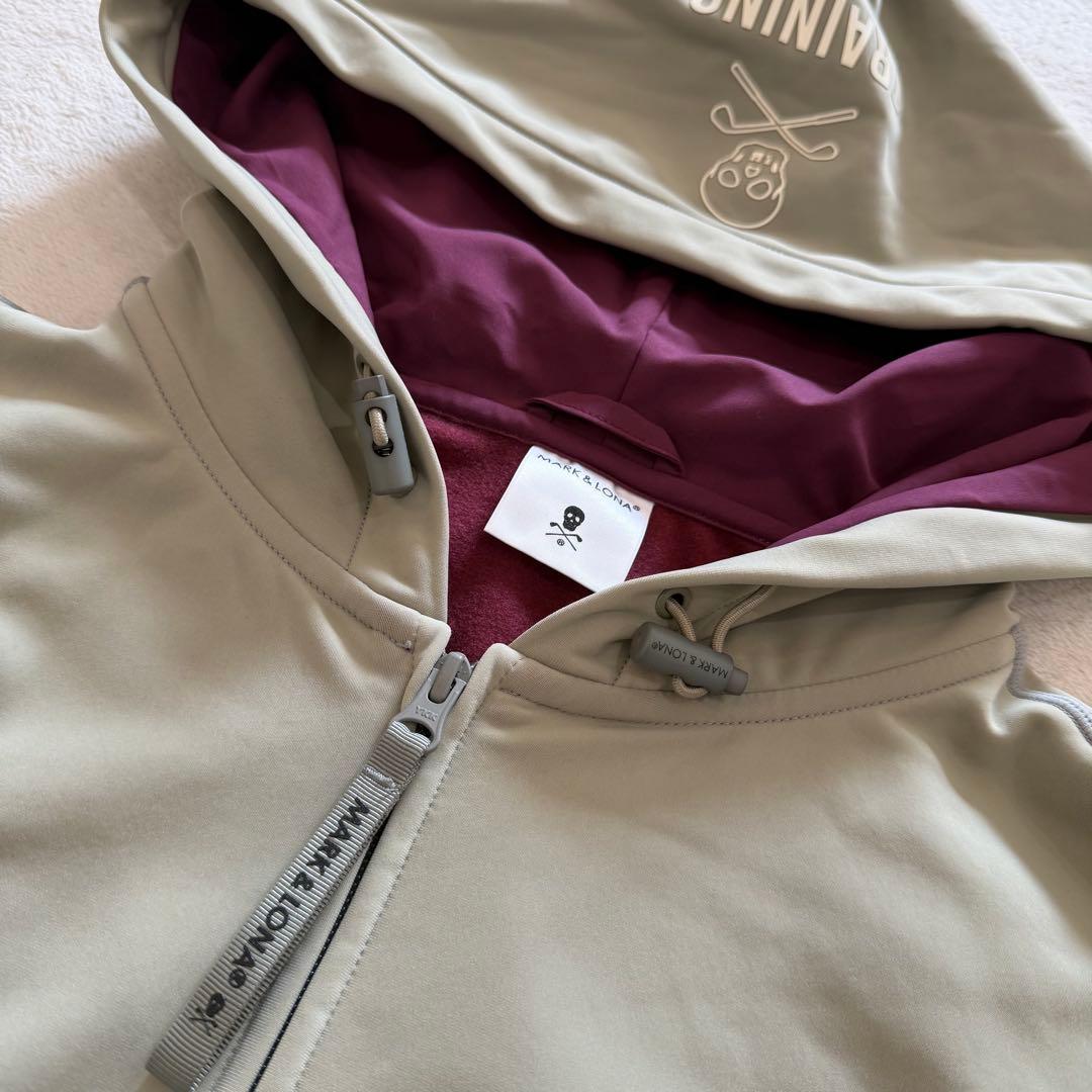 マークアンドロナ ジップパーカー スカル ストレッチ グリーン系