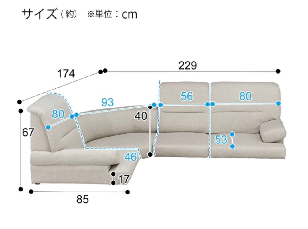 埼玉引取 ニトリ NゲートファブリックBE ローソファ＆コーナータイプ