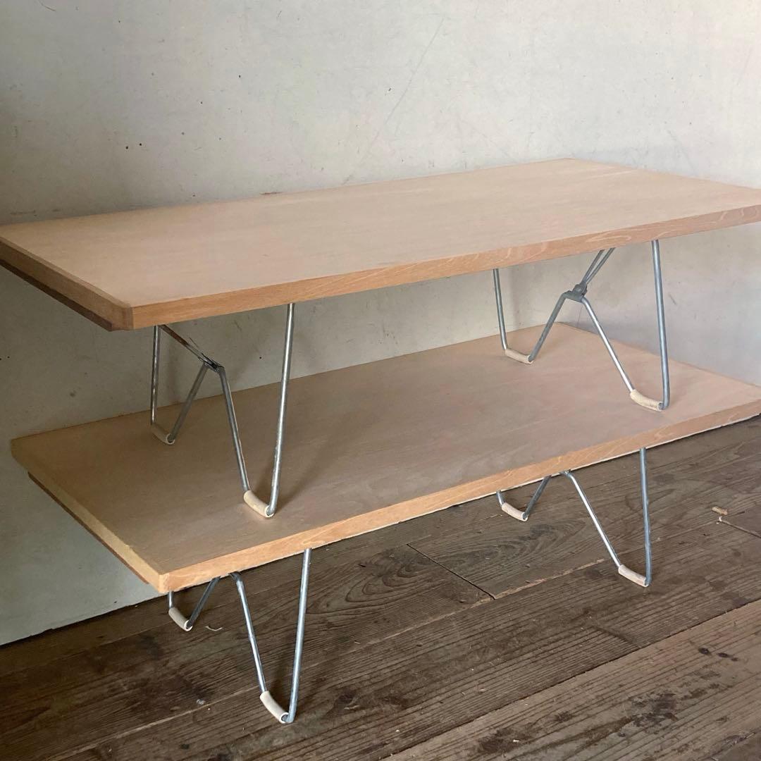 送料無料【新品訳あり】ビンテージ風 折りたたみテーブル アウトレット