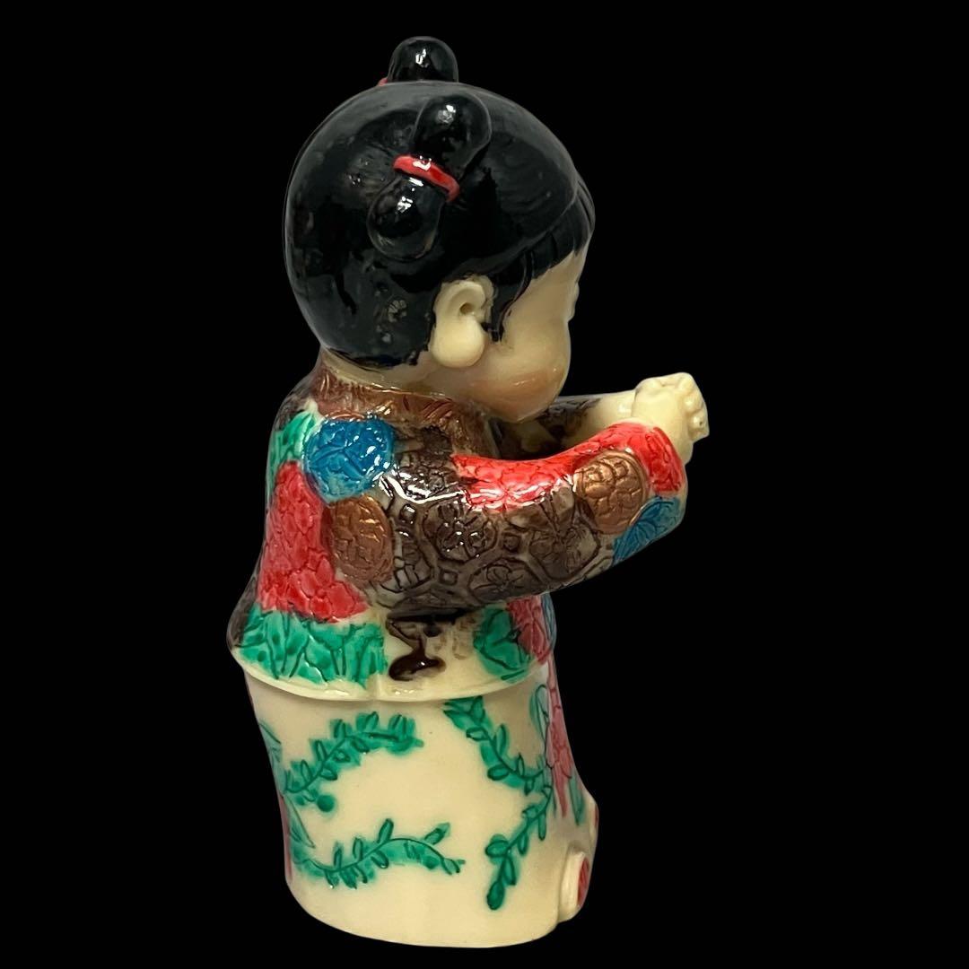 中国陶器】縁起物 福禄寿 男の子 女の子 フィギュア 陶器人形 置物