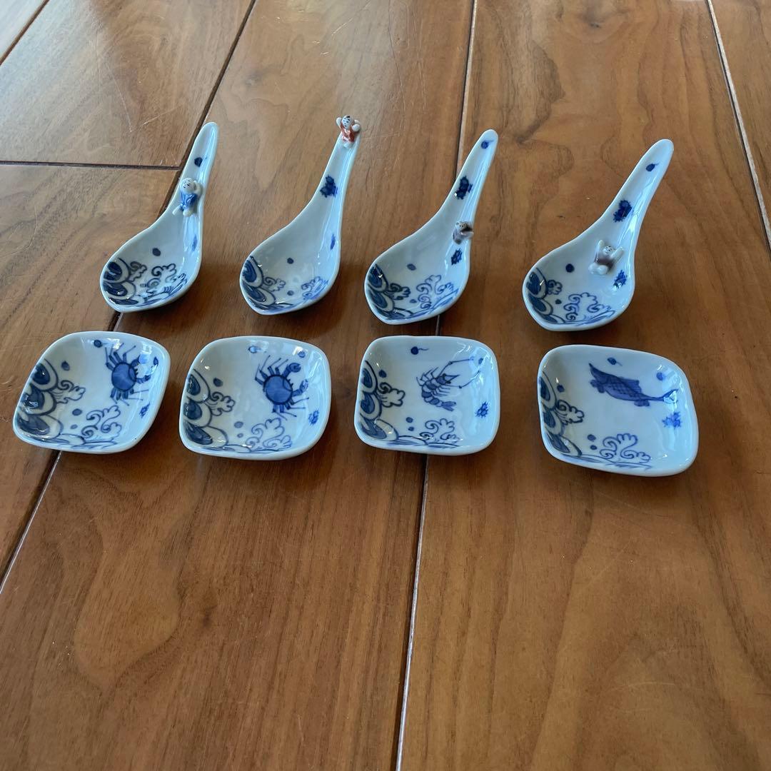 新道工房　ウォータースライダー　れんげ　受け皿　4本　セット 吉野杉のレンゲ 4本セット／津田瑞苑 お洒落なレンゲ 四神レンゲ 木製